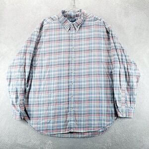 Polo Ralph Lauren Shirt Mens 4XB Blue Plaid Flannel Classic‎ Button Down